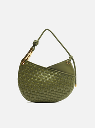 Bolsa Tiracolo Verde Arezzo Couro Média Maia Tressê