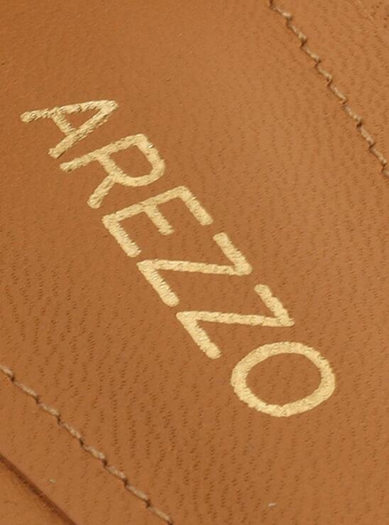 SAPATILHA MARROM AREZZO COURO BICO REDONDO ABERTA