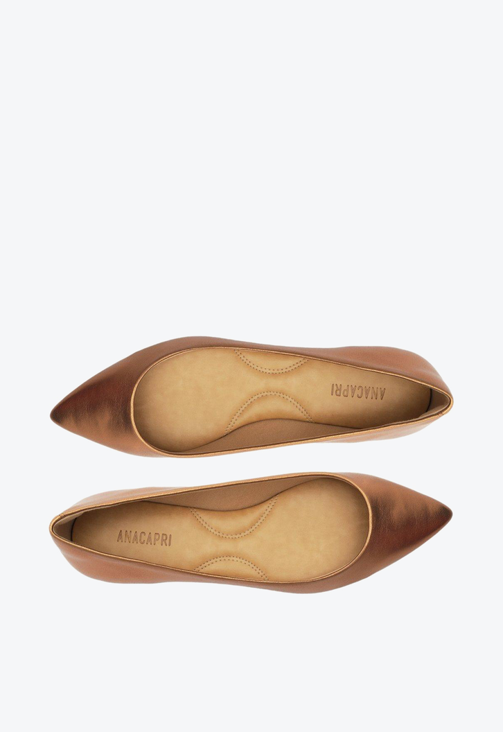 Sapatilha Metalizada Bronze Anacapri Bico Fino