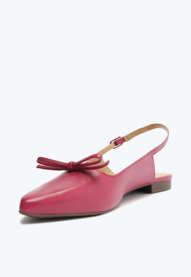 Sapatilha Rosa Anacapri Slingback Bico Fino Laço