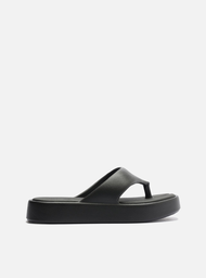 Sandália Preta Flatform Tira Larga