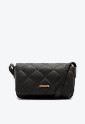 Bolsa Tiracolo Preta Anacapri Pequena Matelassê Triangular Envelope