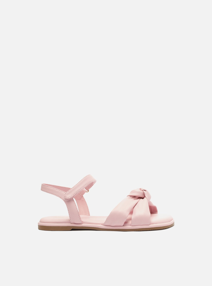 Sandália Rasteira Infantil Rosa Tiras Velcro