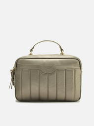 Bolsa Tiracolo Dourada Arezzo Couro Francine Média
