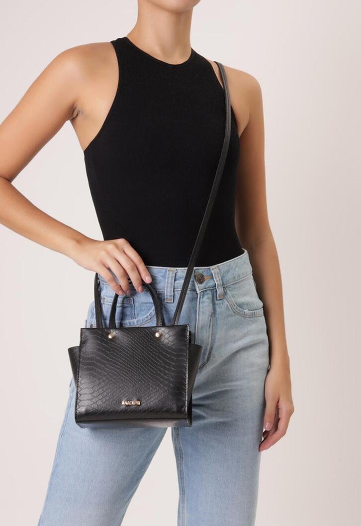 Bolsa Tote Preta Anacapri Média Básic