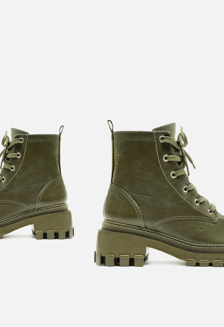 Bota Coturno Tratorado Verde