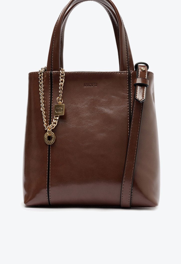 Bolsa Tote Média Madri Chaveiro Marrom
