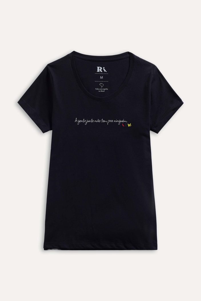 CAMISETA PRETA RESERVA FEMININA A GENTE JUNTO