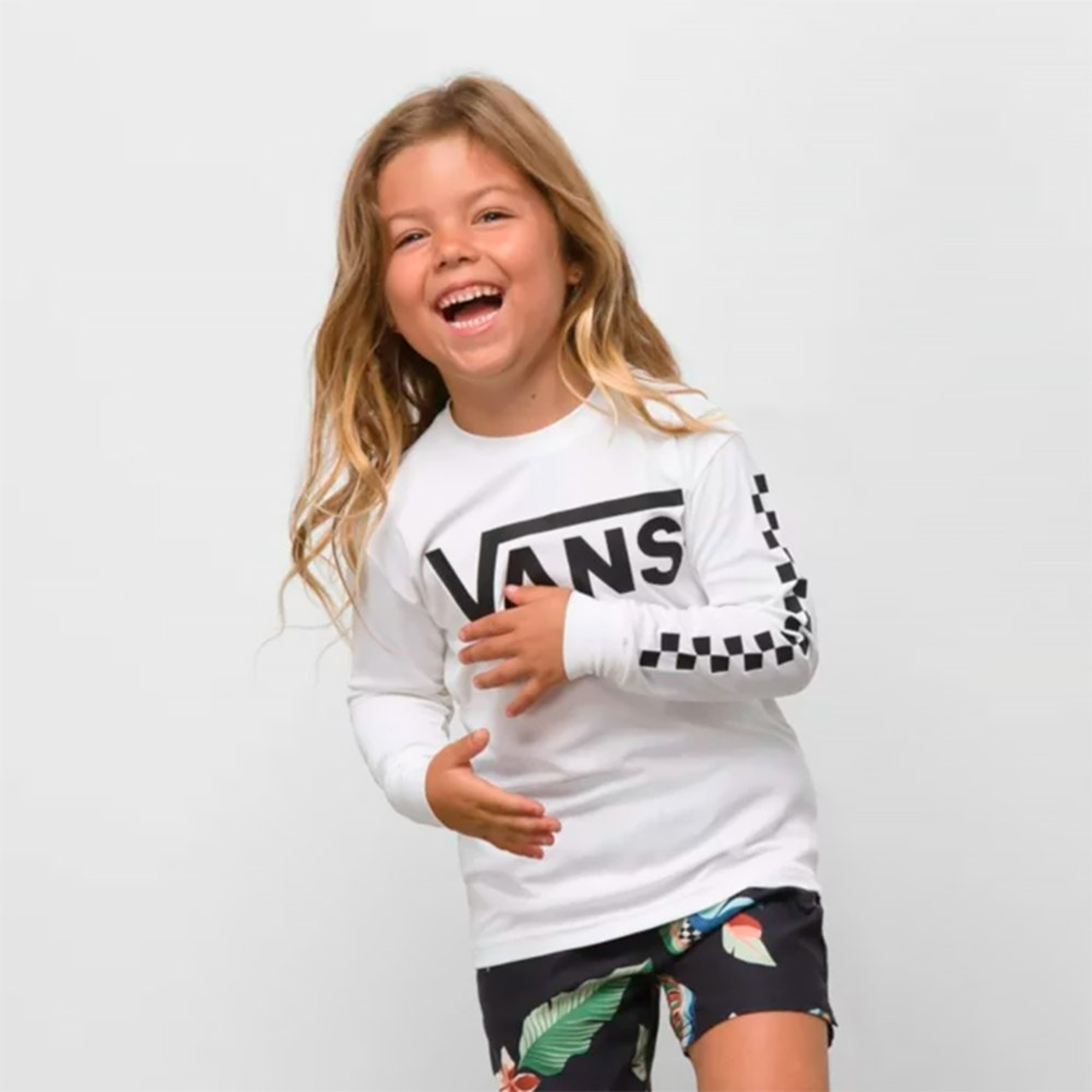 Camiseta Vans Classic Checker Ls Infantil | ZZ MALL