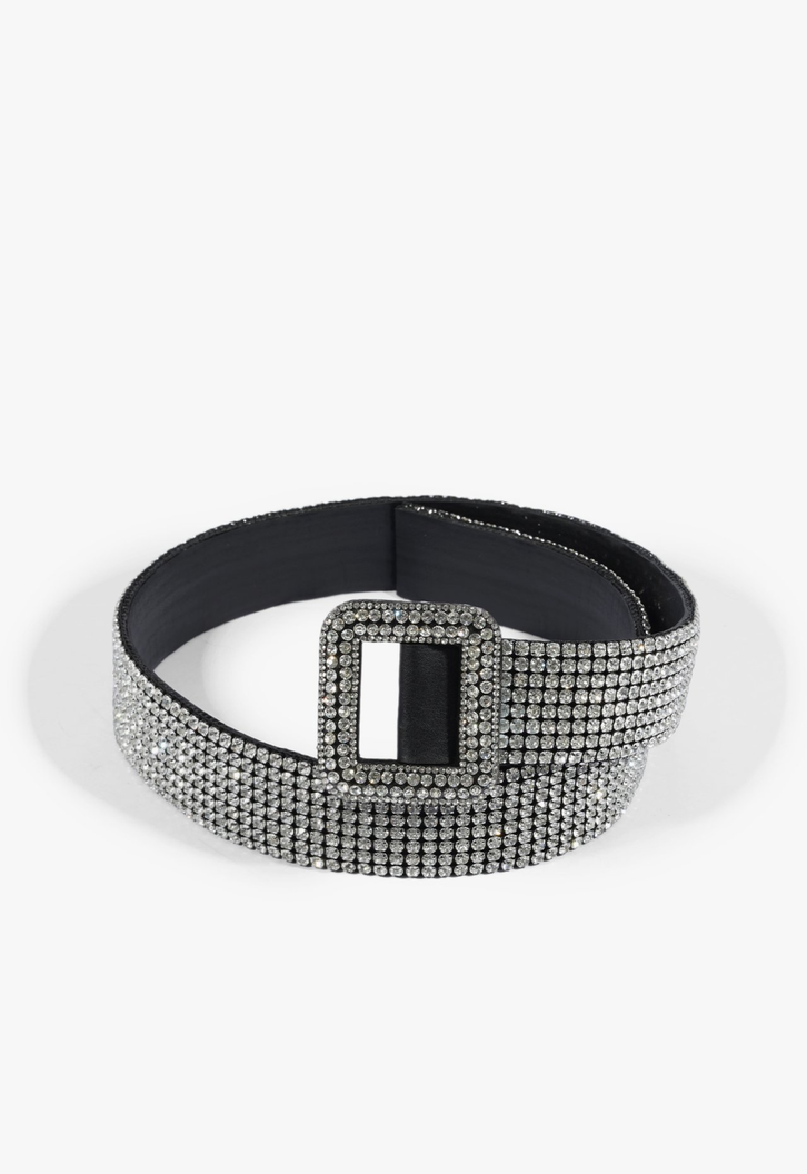 Cinto Strass Fino com Fivela