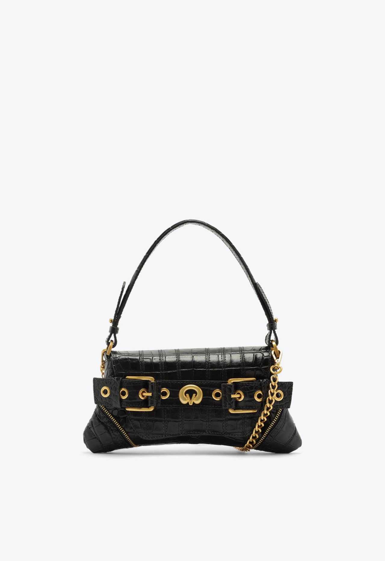 Bolsa Preta Vicenza Shoulder Lien Média | ZZ MALL