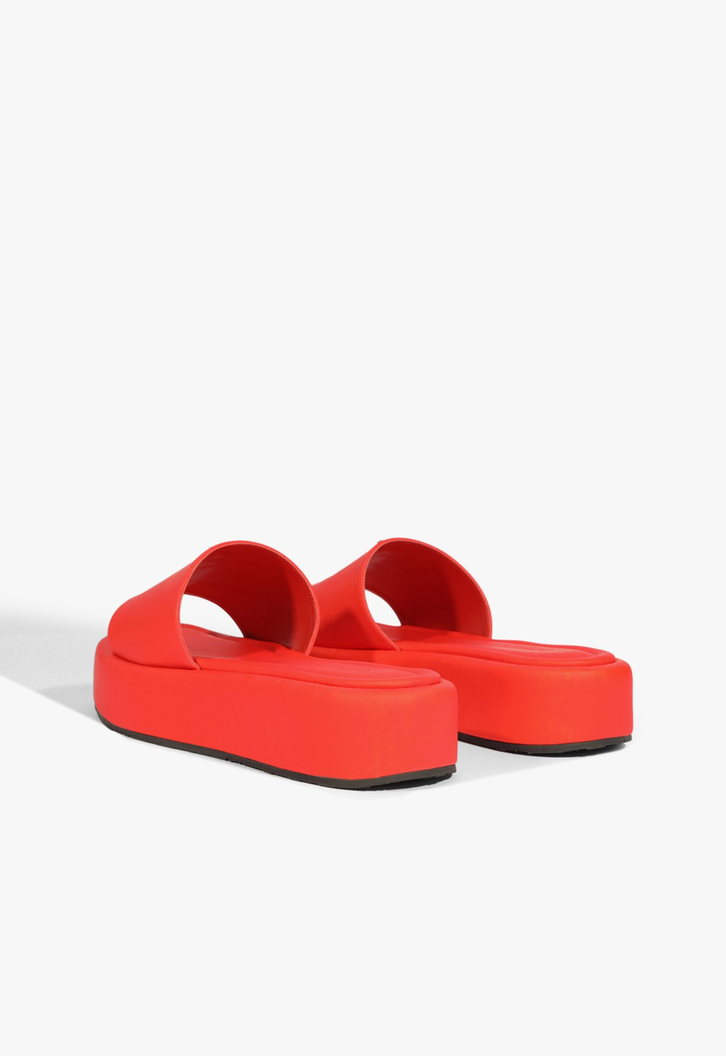 Papete Viena Plataforma Couro Vermelho
