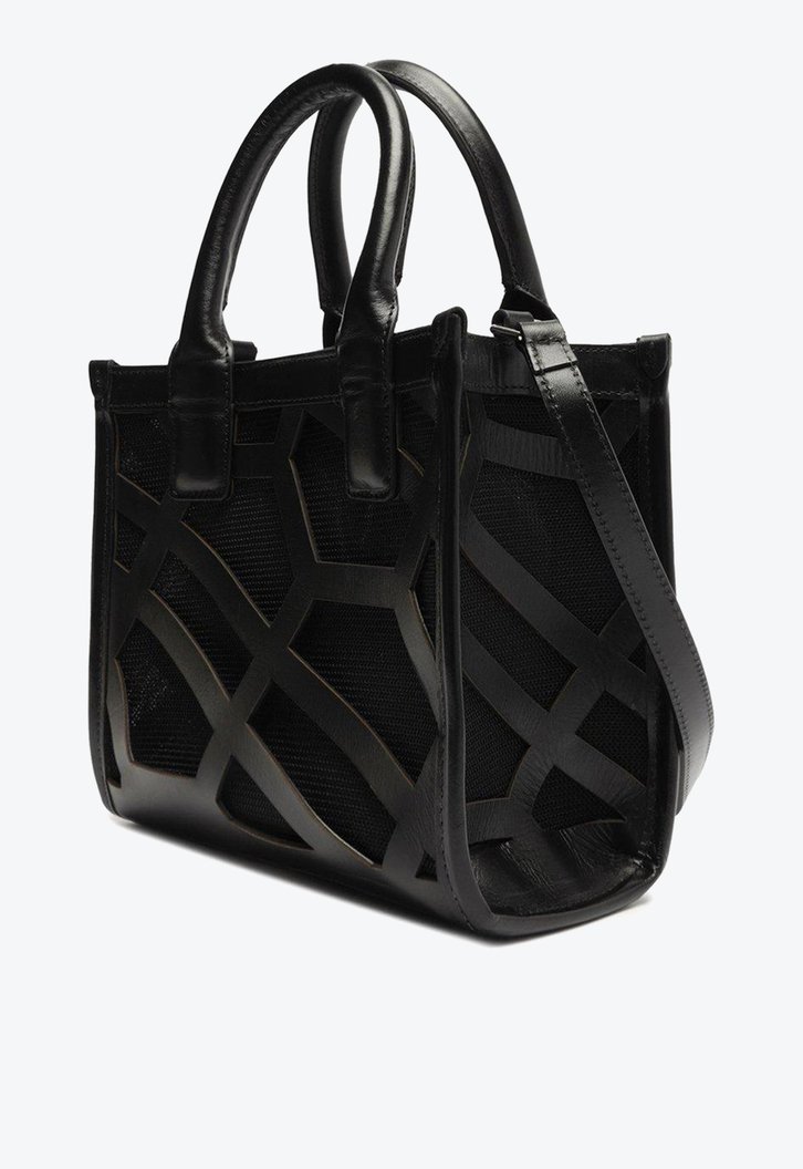 Bolsa Tote Preta Arezzo Liz Média Monograma