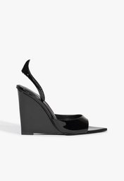Sandália Preta Schutz Zya Wedge Couro