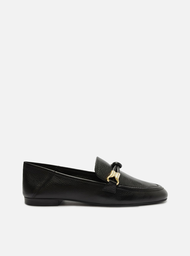 Mocassim Preto Arezzo Couro Tiras Nó