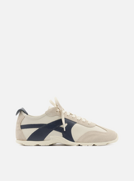 Tênis Bege Camurça Amarração Tratorado Recortes