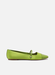 Sapatilha Boneca Cetim Cap Toe Verde