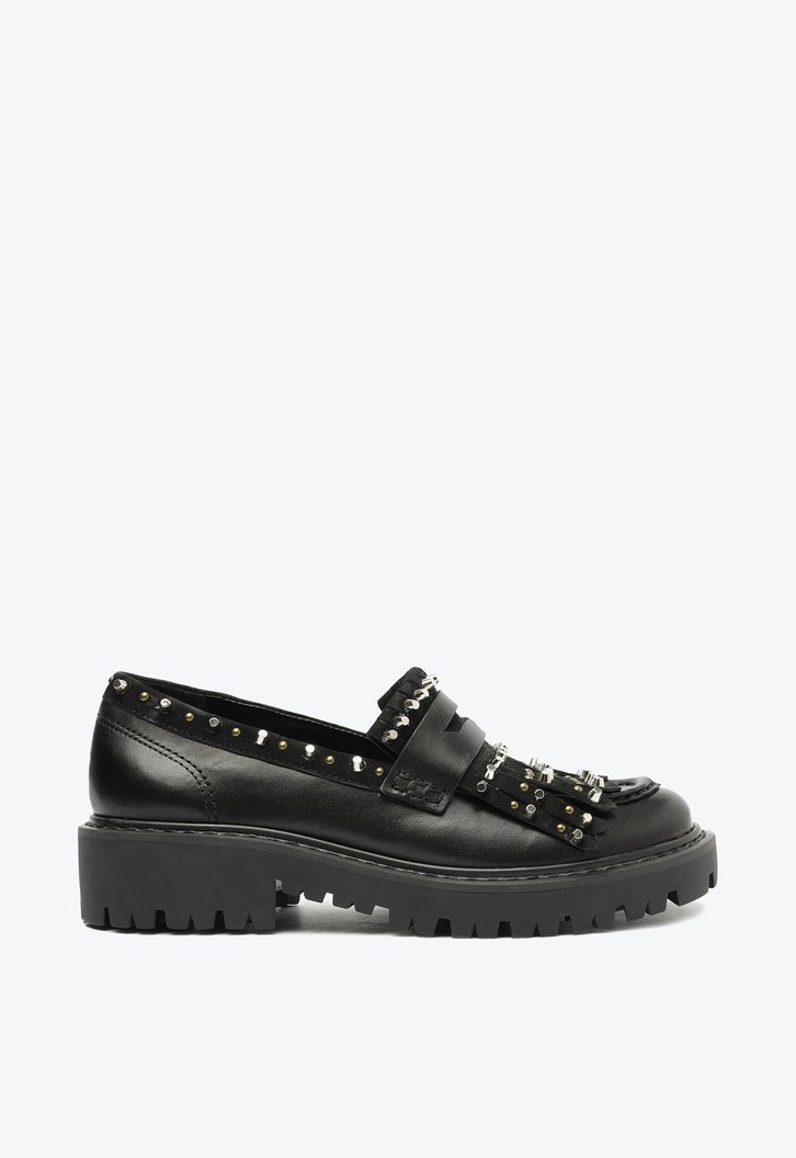 Mocassim Preto Schutz Couro Tratorado