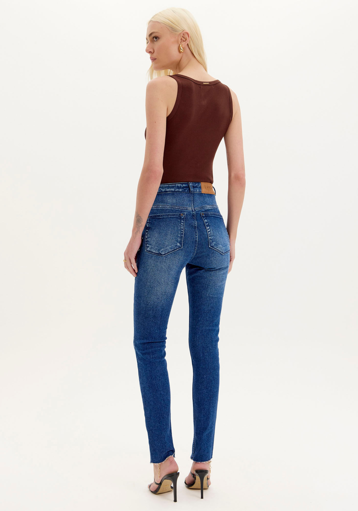 Calça Jeans Azul Lança Perfume Hestia Shape Now