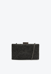 Bolsa Clutch Preta Schutz Malha Strass