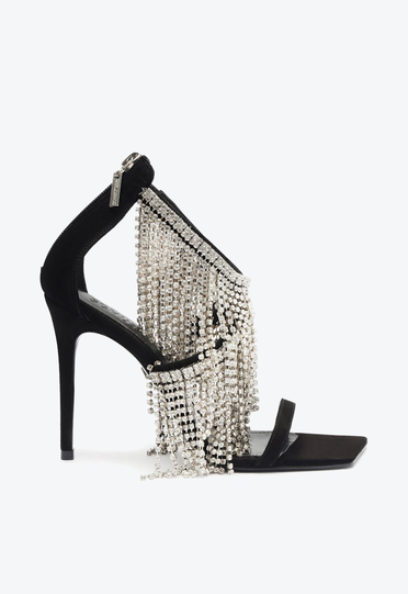 Sandália Preta Schutz Kendall Shine Camurça | ZZ MALL