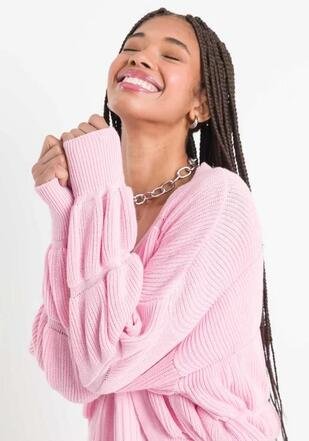 Cardigan Rosa My Favorite Things Tricot Amplo