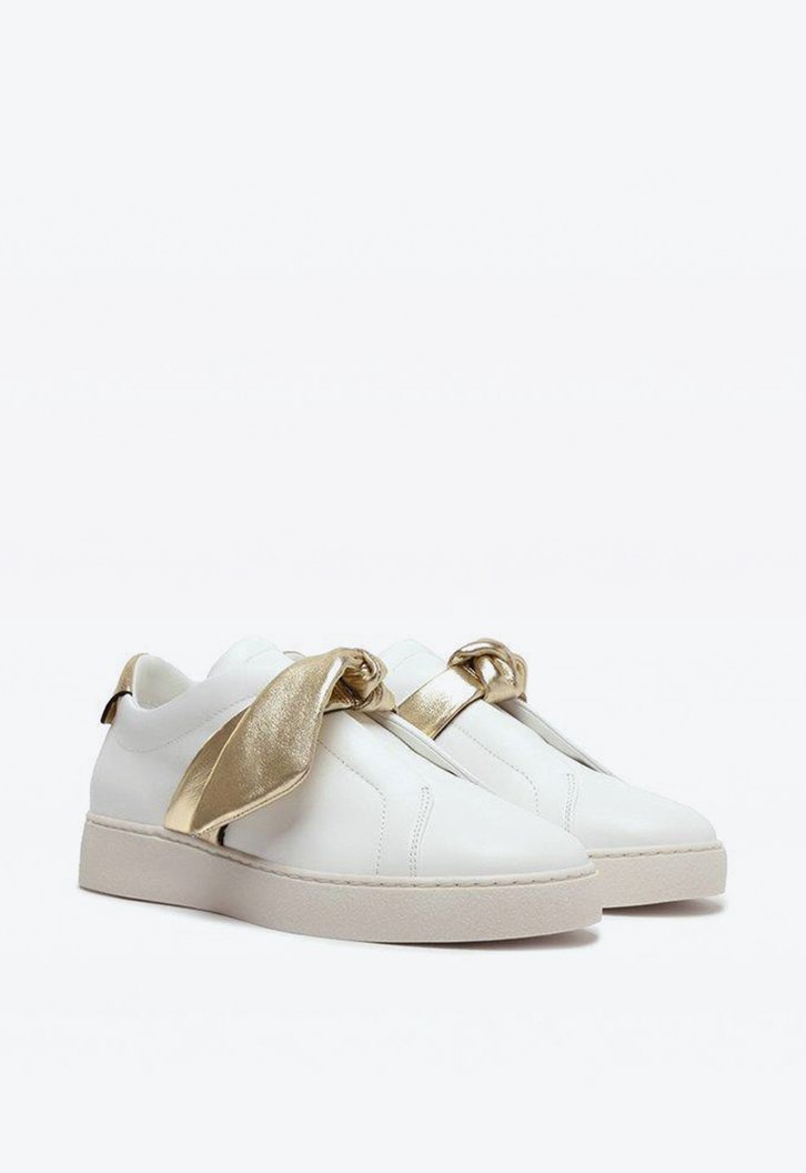 Asymmetric Clarita Sneaker Leather White/Golden
