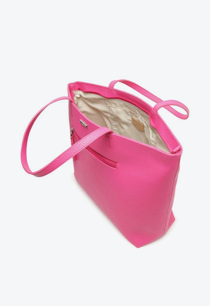 Bolsa Shopping Rosa Snake Zíper Grande