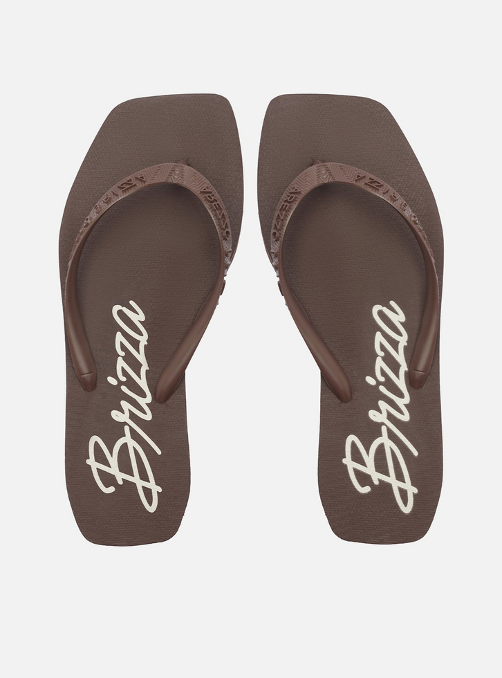 Chinelo de Dedo Marrom Flatform Brizza