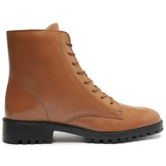 Bota Coturno Couro Marrom