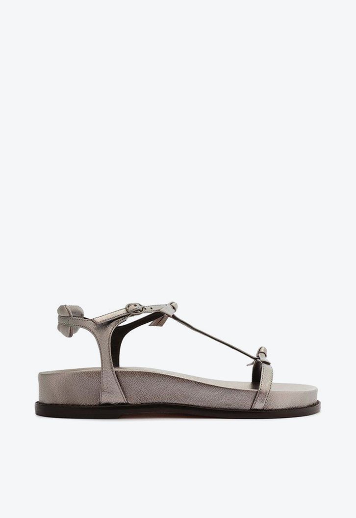 Slim Clarita Sport Sandal Leather Grafite