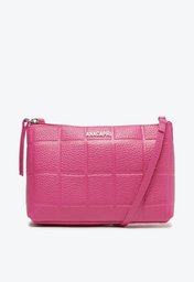Bolsa Tiracolo Rosa Anacapri Detalhe Geométrico Média