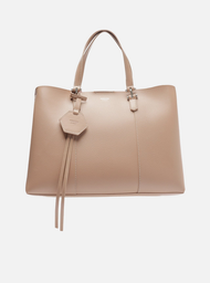 Bolsa Tote Bege Arezzo Grande Bag Charm Hexágono