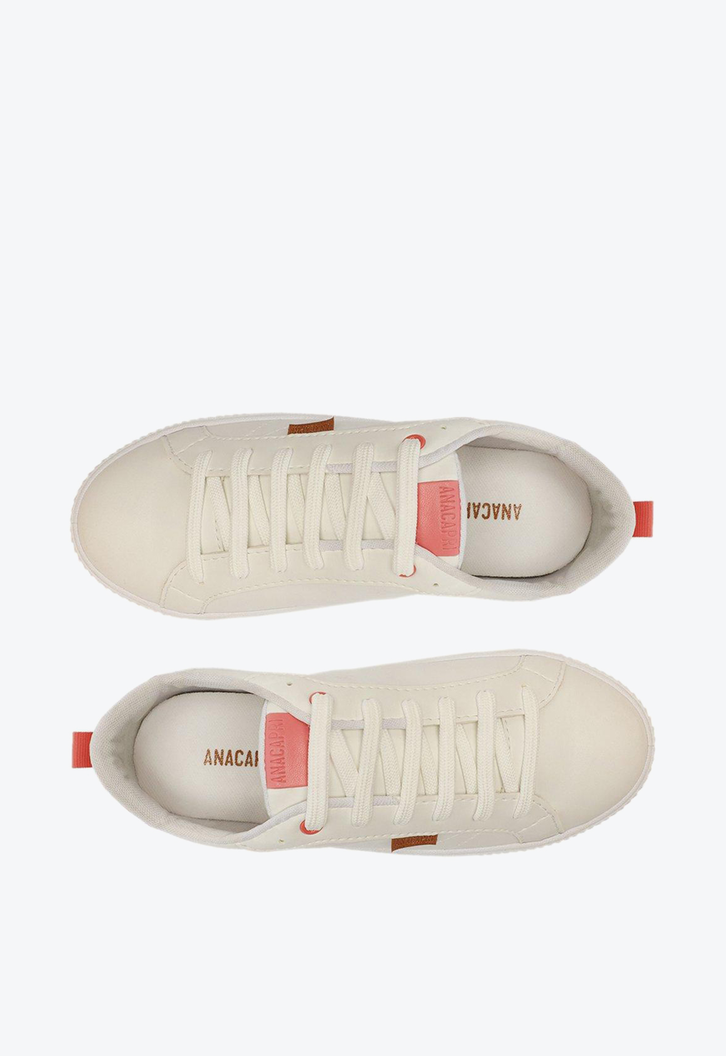 Tênis Flatform Branco Anacapri Lili Detalhe Rosa
