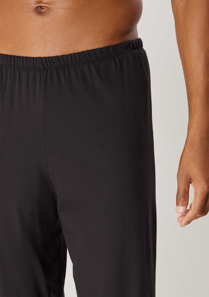 Pijama Preto Hering Longo Com Decote V