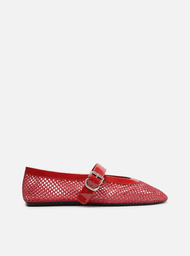 Sapatilha Vermelha Arezzo Boneca Tela Fivela