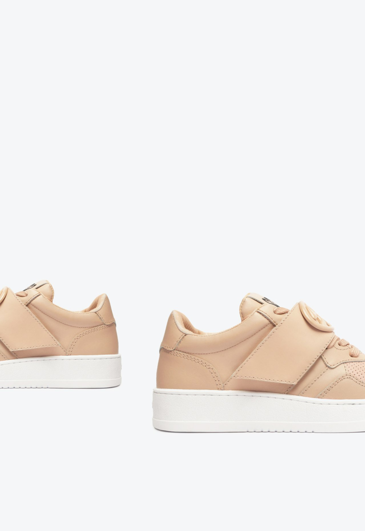 Tênis Couro Velcro Rosa Claro