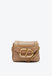 Bolsa Mini Transversal Pequena Schutz Couro Bege