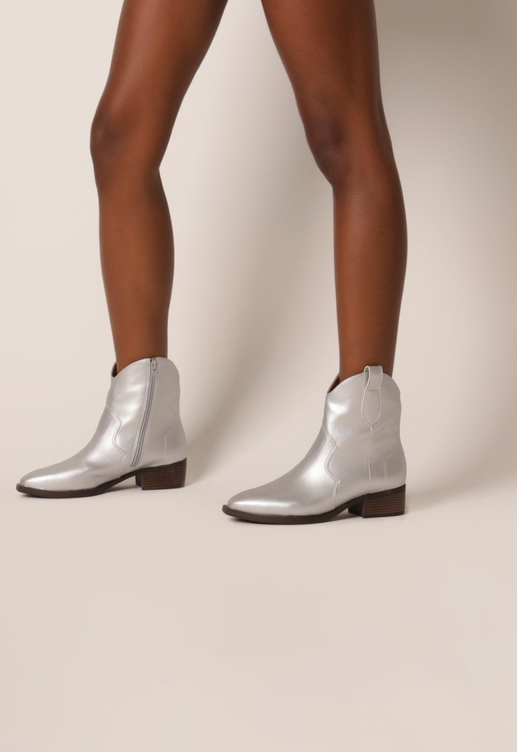 Bota Cano Curto Prata Western