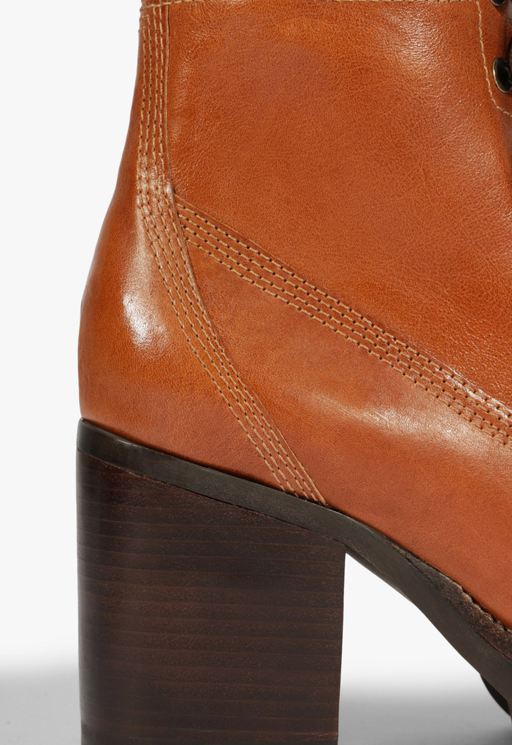 Bota Coturno 240 Lace Couro Marrom