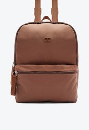 Mochila Marrom Anacapri Média Nylon Estampa Interna