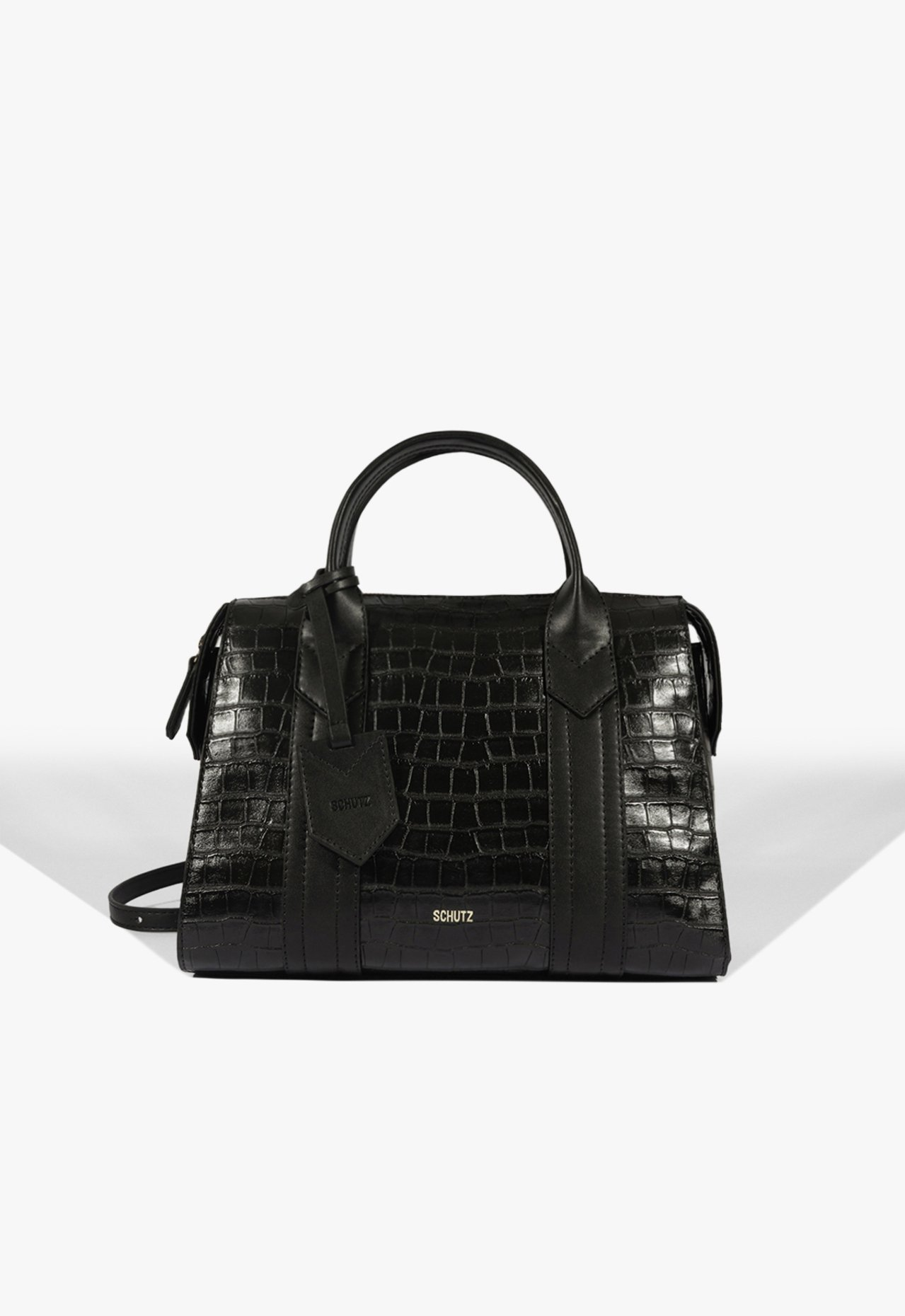 Bolsa Bowling Nay Croco Preta | ZZ MALL