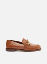 Mocassim Marrom Arezzo Couro Corrente Pingente