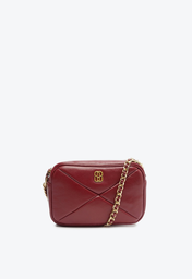 Camera Bag Vermelha Schutz Couro Matelassê