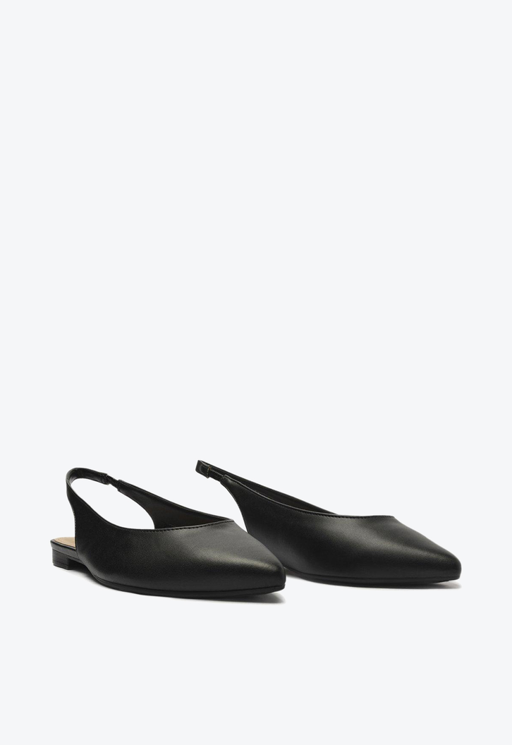 Sapatilha Preta Anacapri Slingback Bico Fino