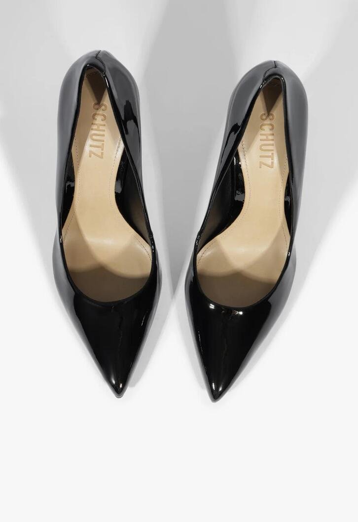 SAPATO SCARPIN PRETO SCHUTZ SALTO FINO VERNIZ
