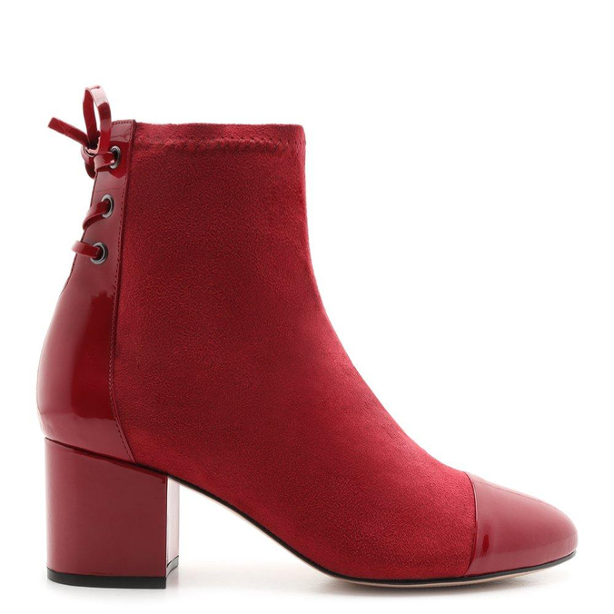 Bota Schutz Amarracao Stretch Block Heel Red Zz Mall