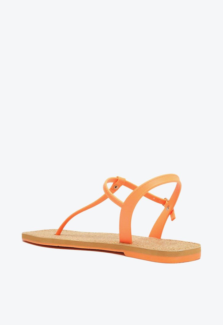 Kit Arezzo Sandália Rasteira Injetada Laranja