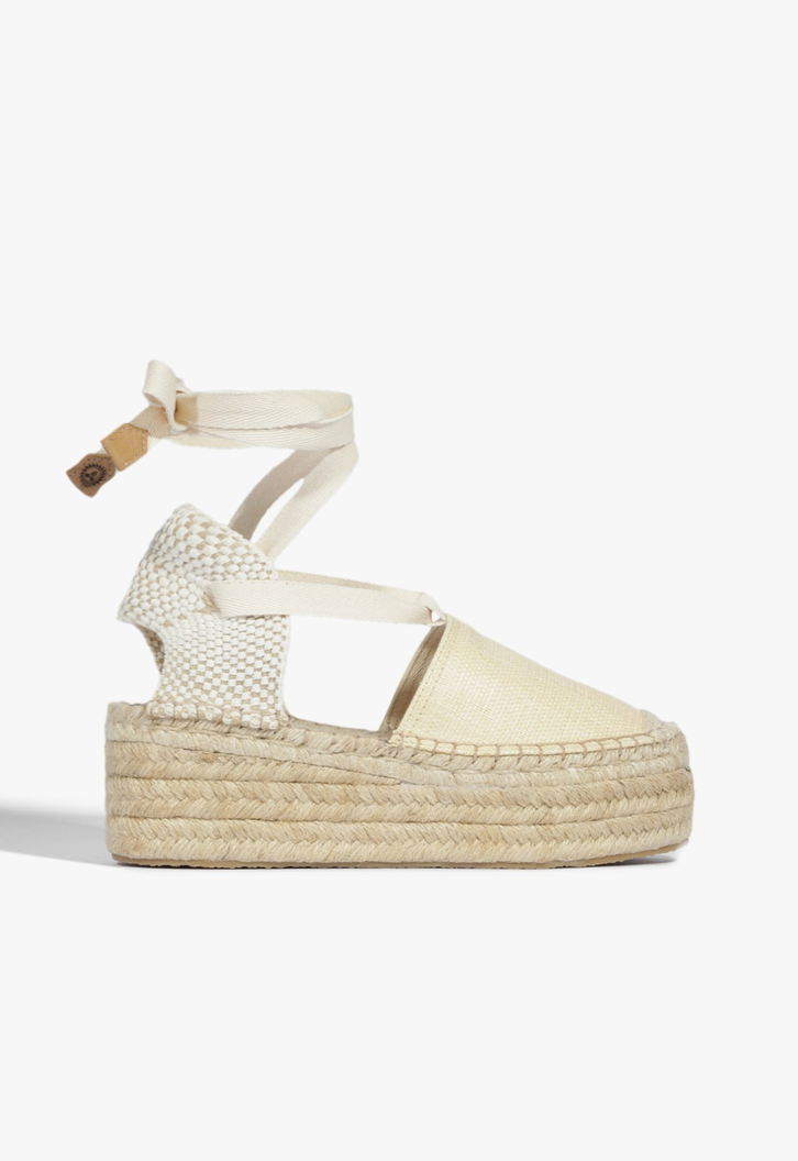 Sandália Plataforma Espadrille Nude