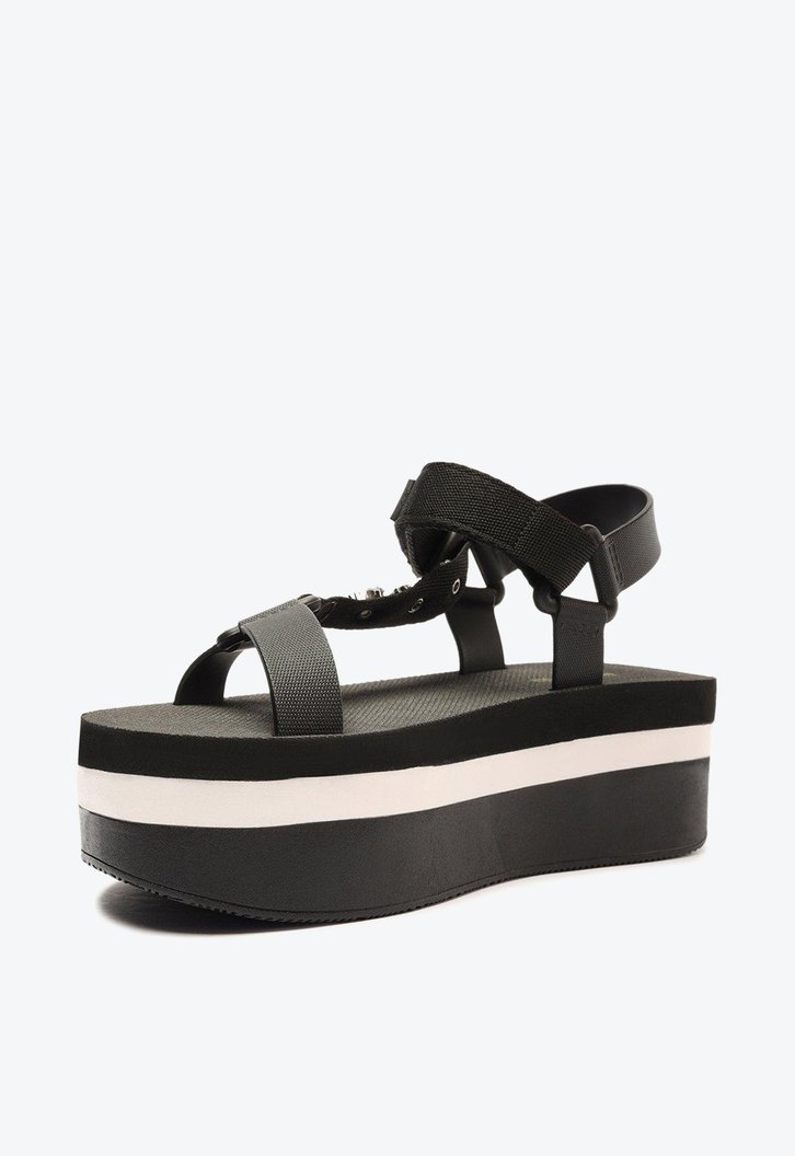 Sandália Papete Flatform Preta Anacapri Alexa Glam